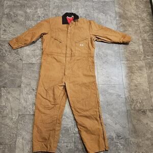 Dickies 50/52 Regular 2XL Coveralls Brown Duck Insulated Lined Canvas Jumpsuit